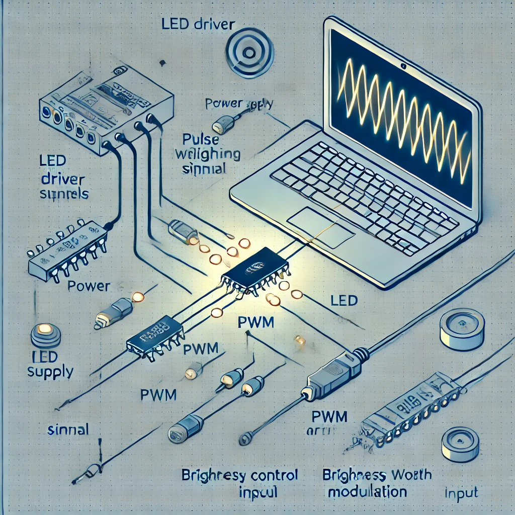 LED Driver Signals for LED Laptop Backlighting System